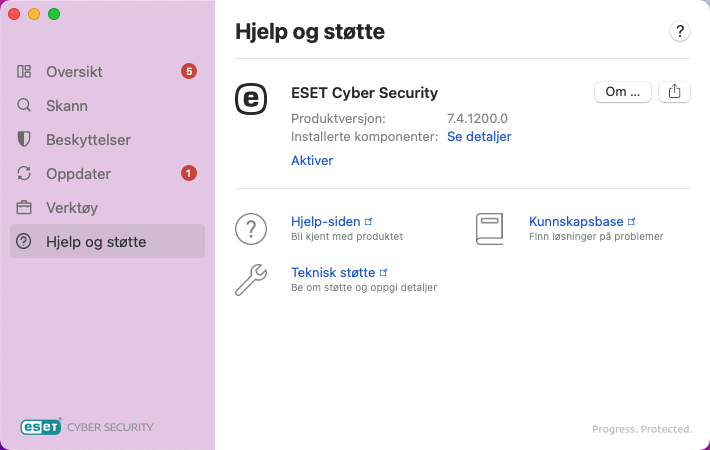 Informasjon om hjelp og støtte
