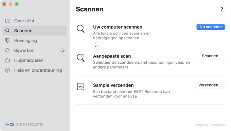 ESET Cyber Security scanopties ESET Cyber Security scanopties
