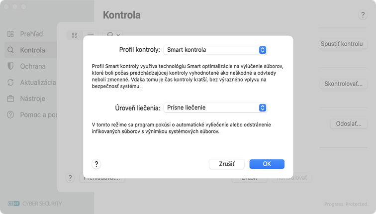 Profil kontroly v&nbsp;programe ESET Cyber Security