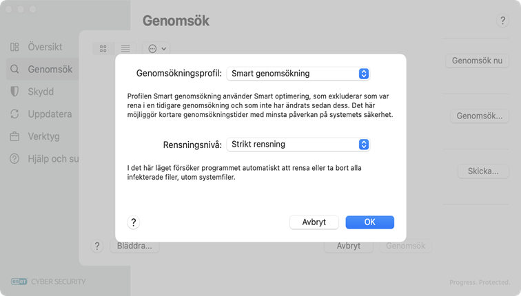 ESET Cyber Security genomsökningsprofiler