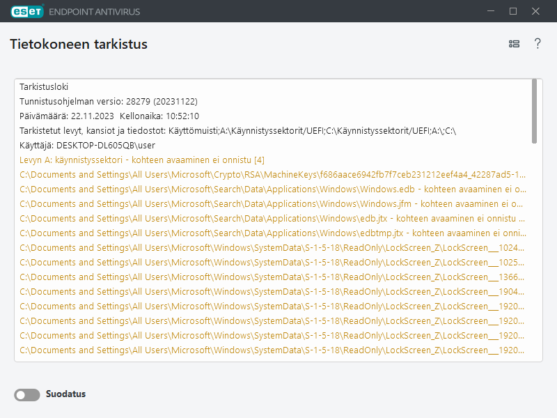 Tietokoneen tarkistus