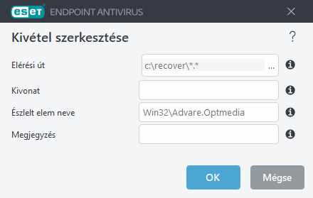 Kizárt kártevő szerkesztése