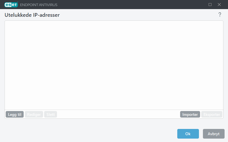 Utelukkede IP-adresser Utelukkede IP-adresser