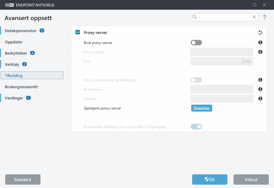 Avansert oppsett av proxy-server Avansert oppsett av proxy-server