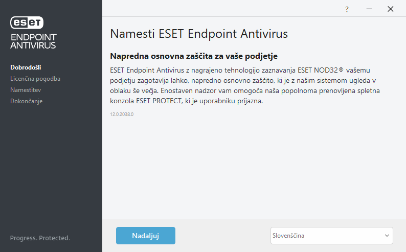 Dobrodošli pri namestitvi Dobrodošli pri namestitvi