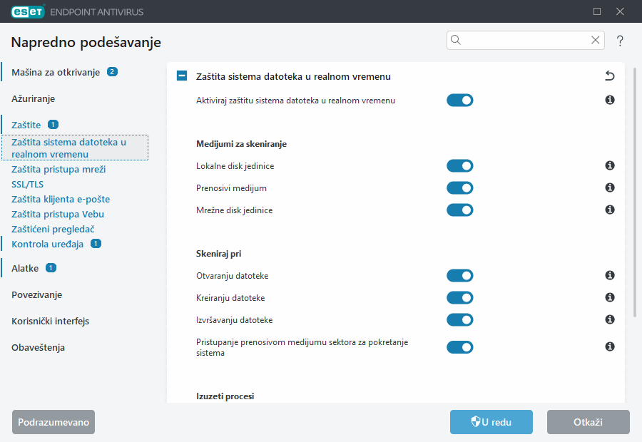 Napredno podešavanje