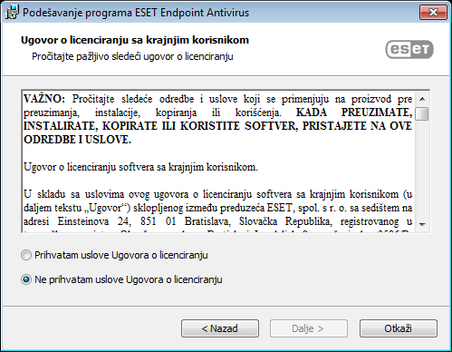 Ugovor o licenciranju sa krajnjim korisnikom