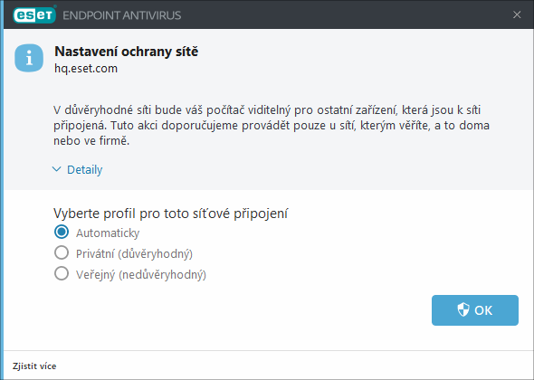 Nastavení ochrany sítě