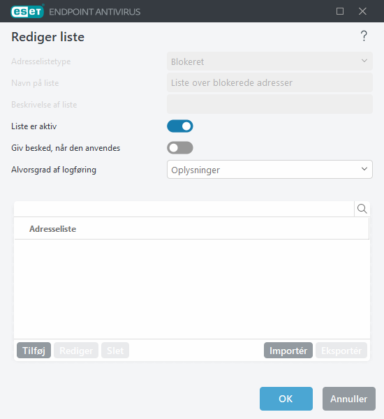 Administration af URL-liste