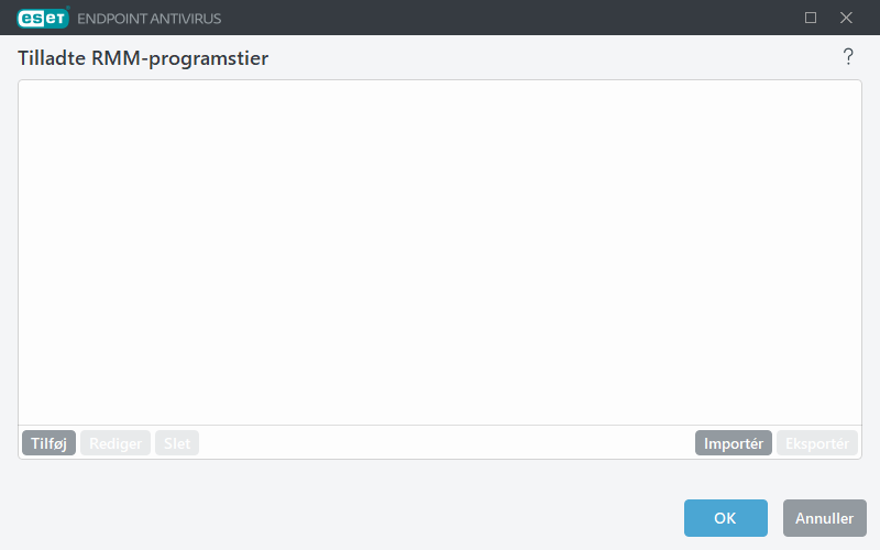 Tilladte RMM-programstier