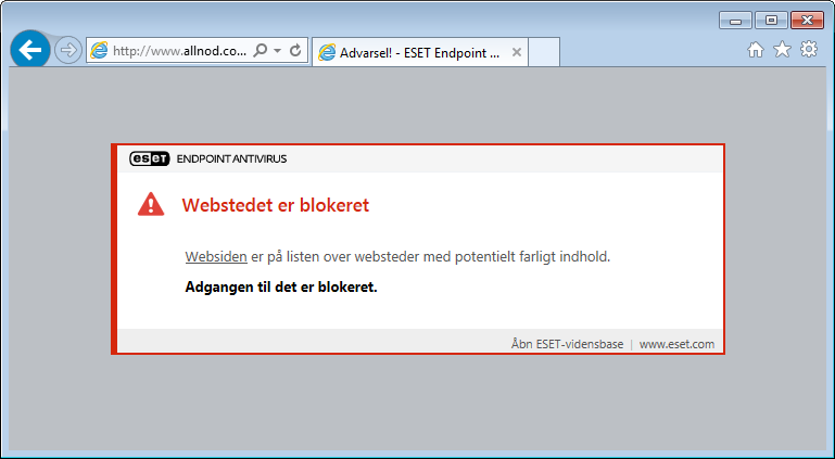 Webstedet er blokeret