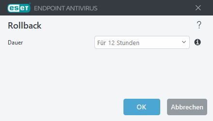 Rollback-Zeitintervall