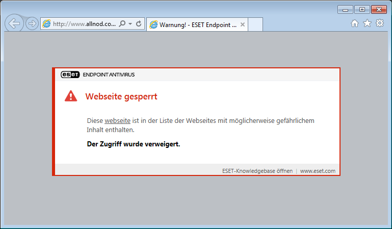 Webseite gesperrt