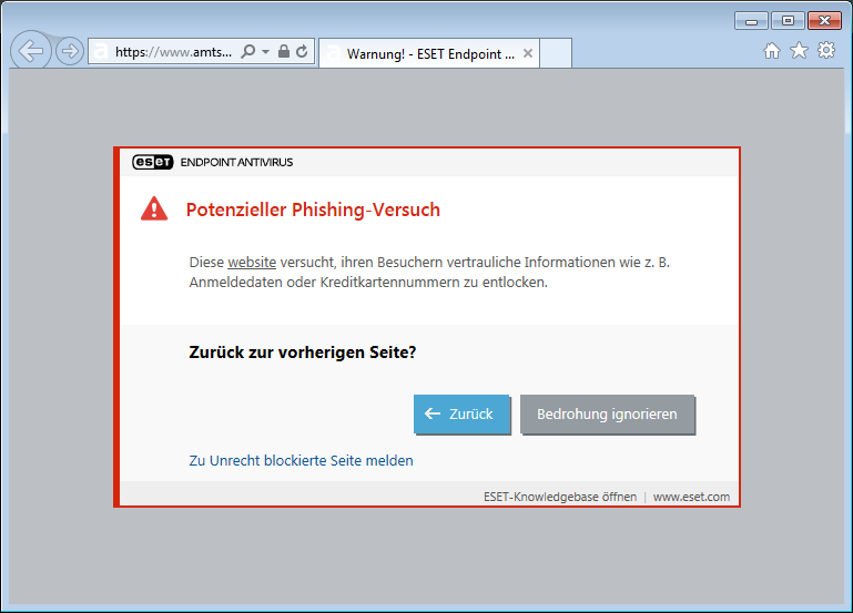 Potenzieller Phishing-Versuch