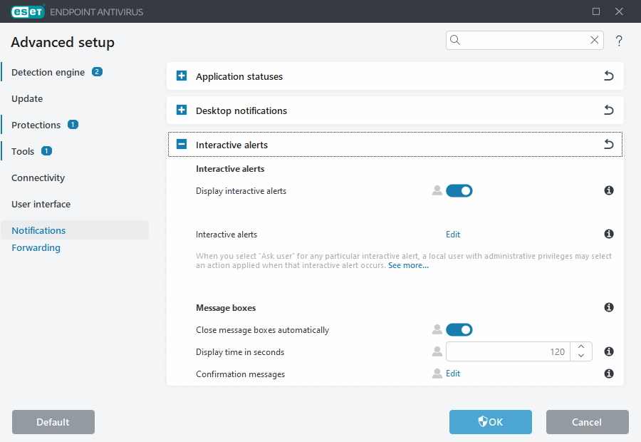 Interactive alerts Advanced setup Interactive alerts Advanced setup