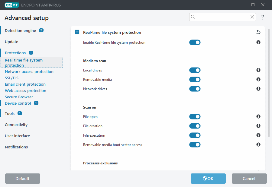 Advanced setup Advanced setup