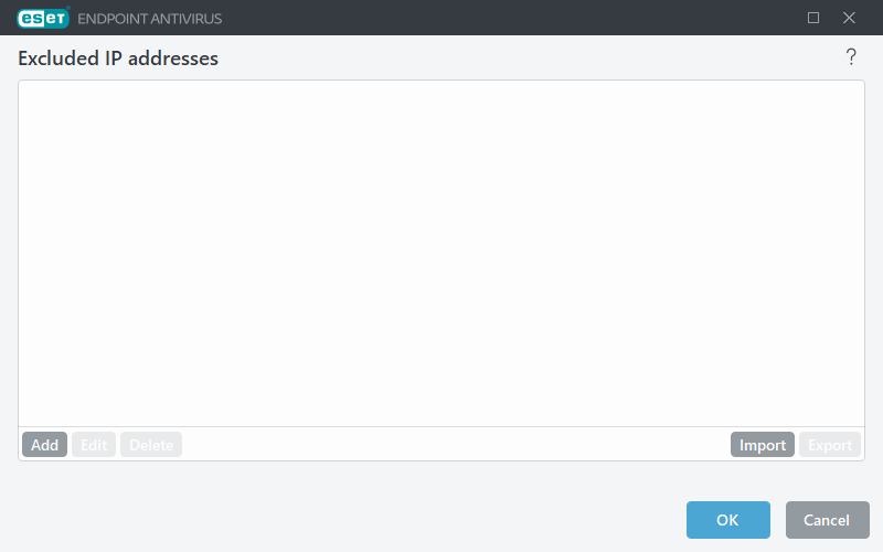 Excluded IP addresses Excluded IP addresses
