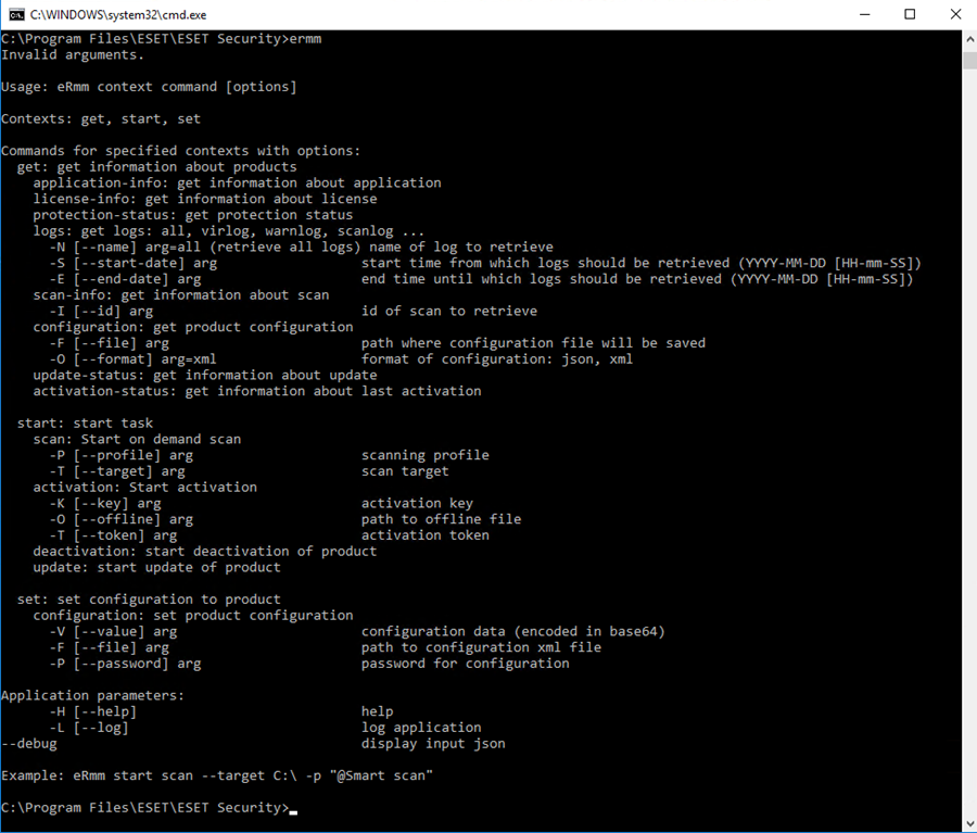ERMM command line ERMM command line