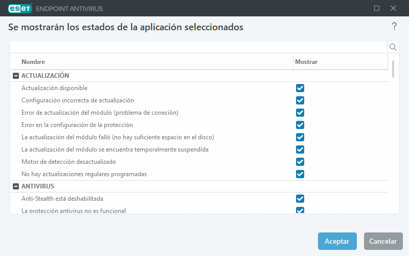 Estados de la aplicación