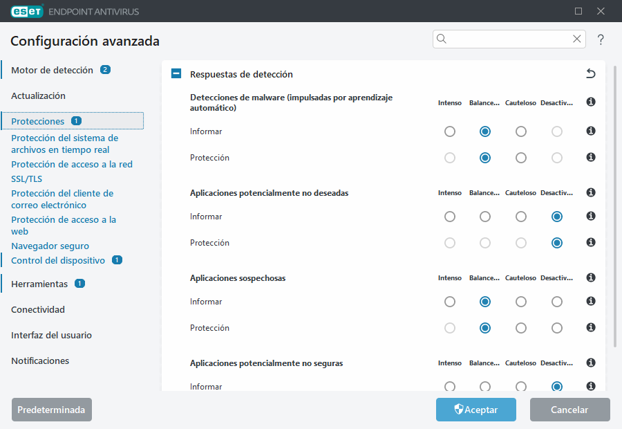 Configuración avanzada