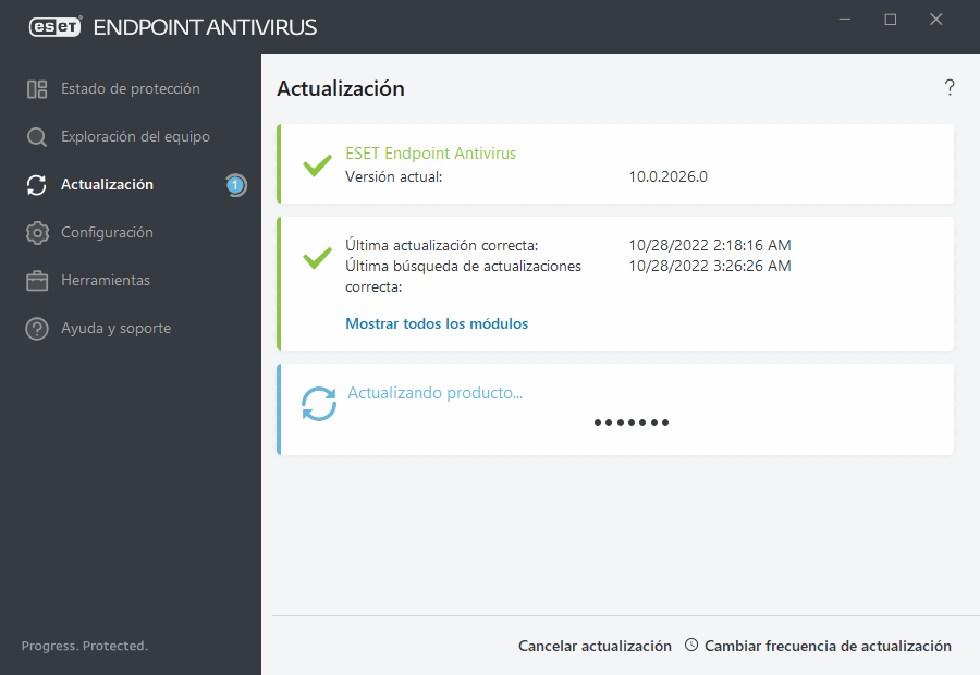 Proceso de actualización
