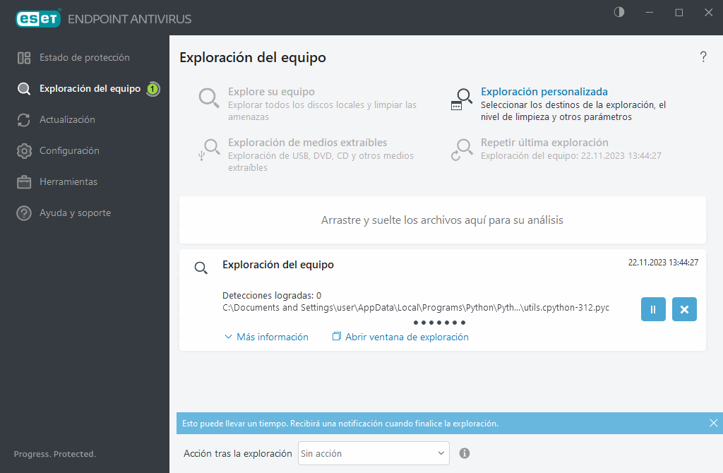 Exploración del equipo