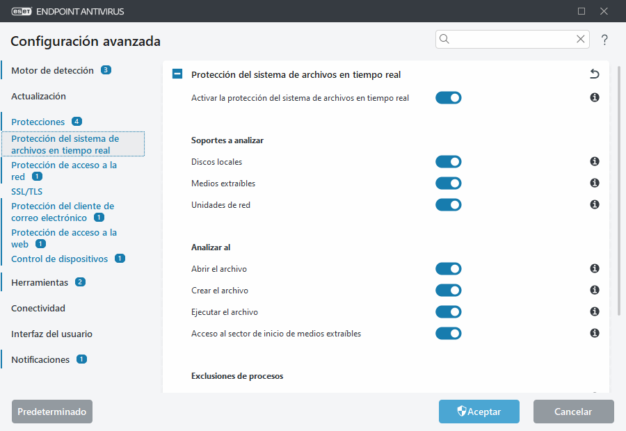 Configuración avanzada