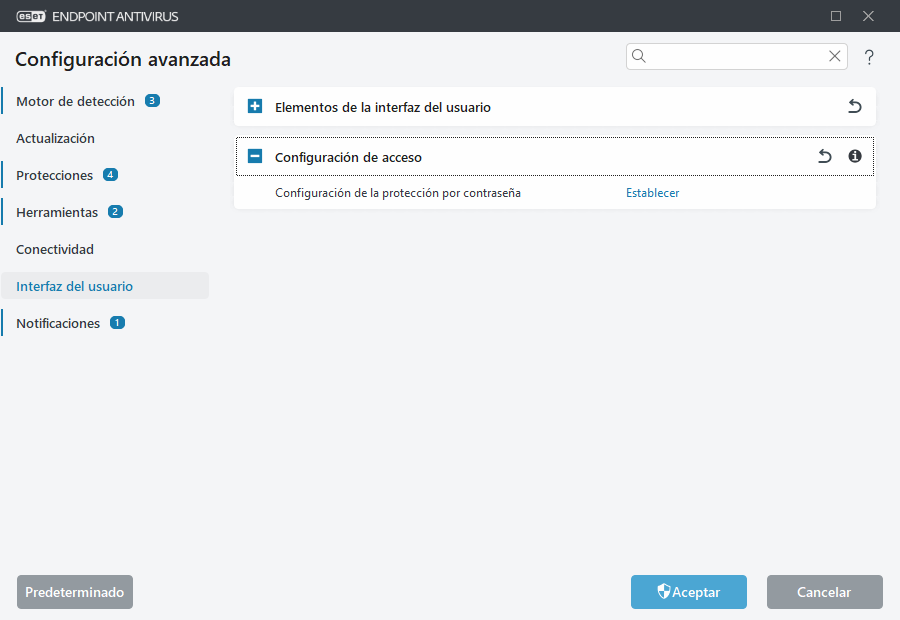 Configuración avanzada de acceso