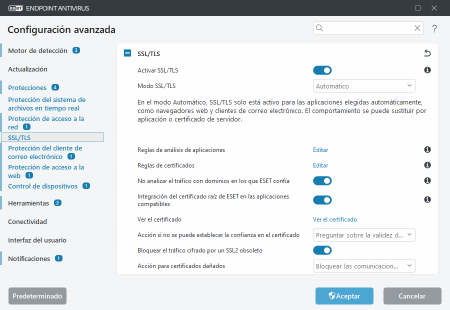 Configuración avanzada de SSL/TLS