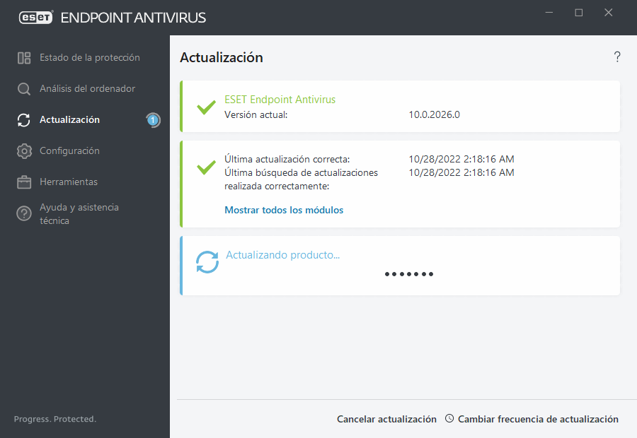 Proceso de actualización