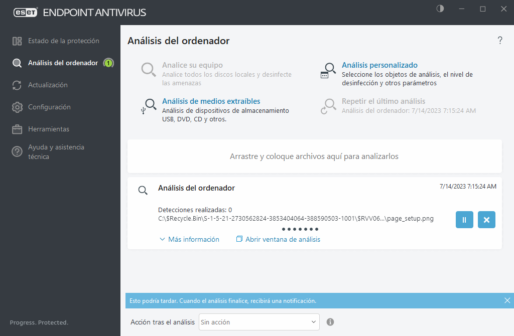 Análisis del ordenador