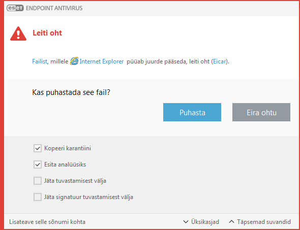 Hoiatuse aken – Leiti oht