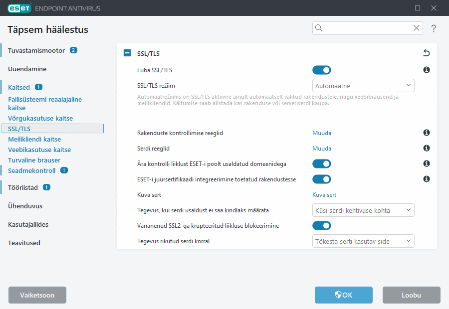 SSL/TLS-i täpsem häälestus