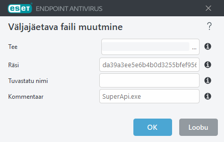 Räsi väljajätmise redigeerimine