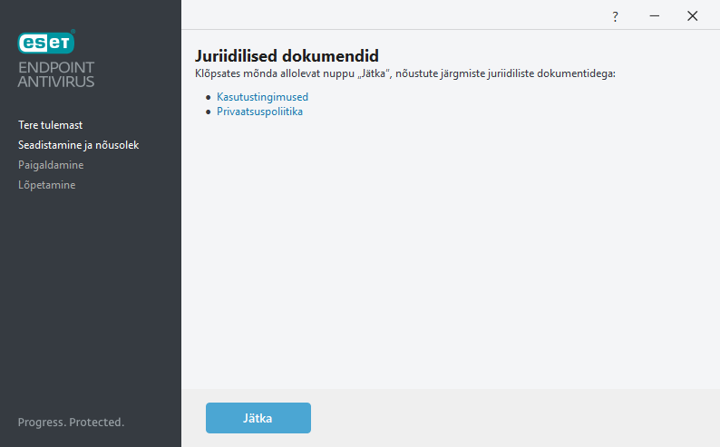 Häälestus ja lõppkasutaja litsentsileping