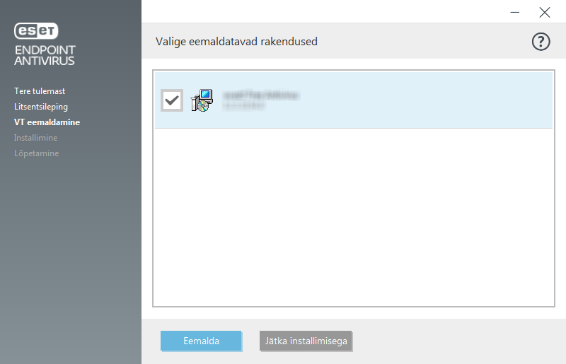 Valige eemaldatav rakendus