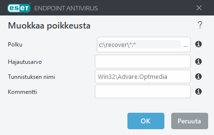 Poikkeusuhkan muokkaaminen