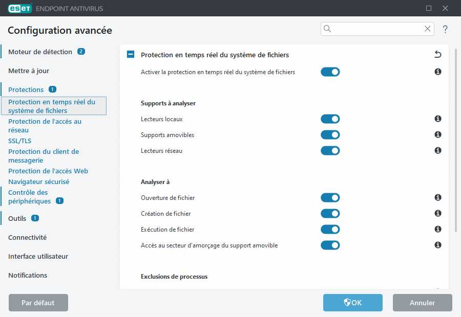 Configuration avancée