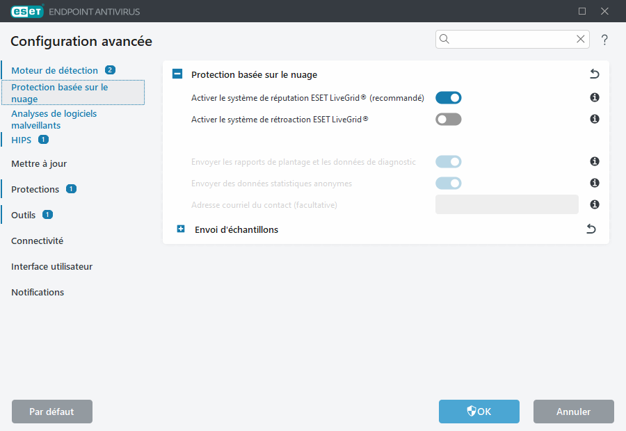 Configuration avancée d'ESET LiveGrid®