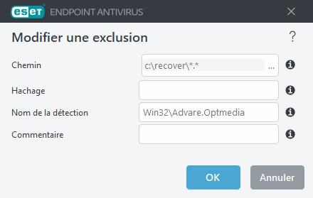 Modifier la menace d'exclusion