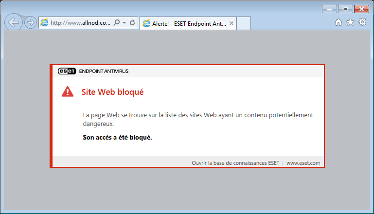 Site Web bloqué