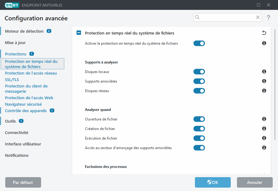 Configuration avancée
