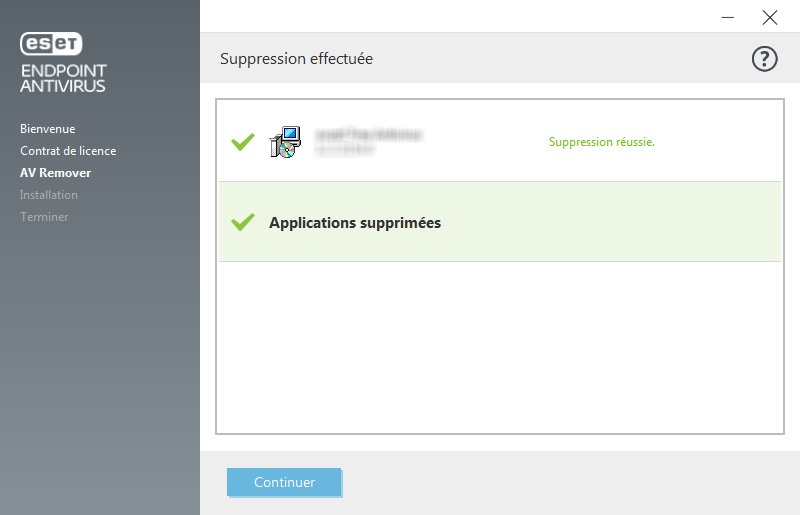 Suppression effectuée