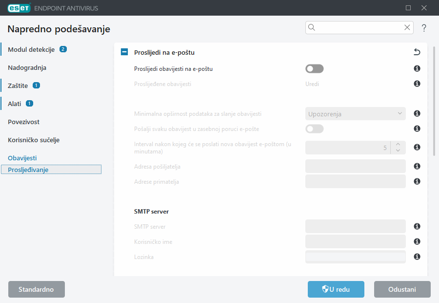 Napredno podešavanje prosljeđivanja