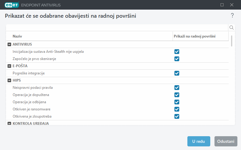 Obavijesti na radnoj površini
