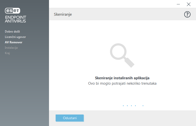 Skeniranje za antivirusne aplikacije