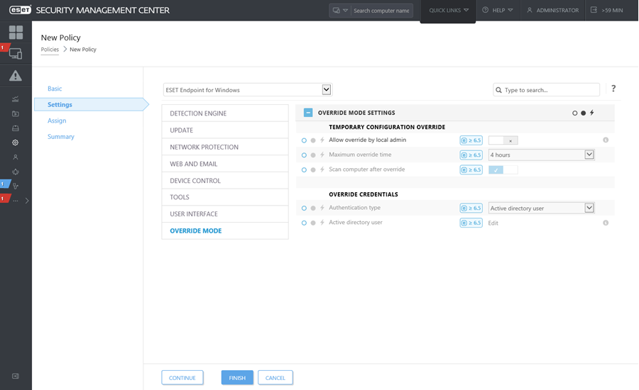 Helyi módosítások visszaállítása felülbírálás után