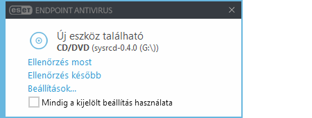 Értesítés új eszköz észleléséről