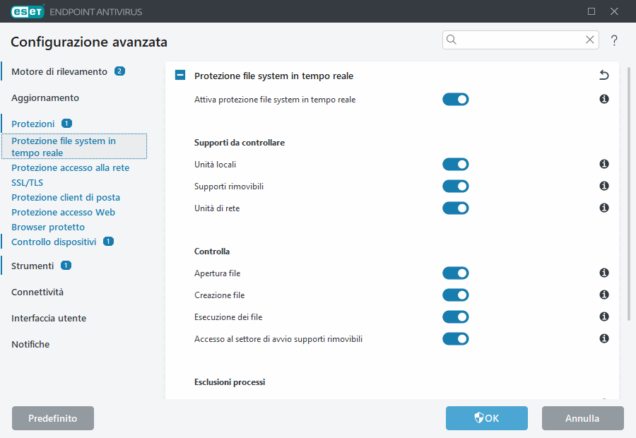 Configurazione avanzata