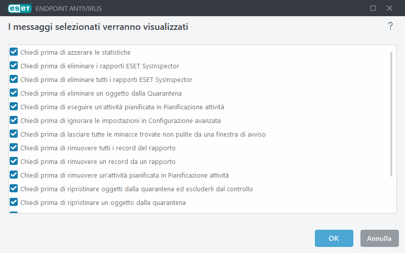Messaggi di conferma